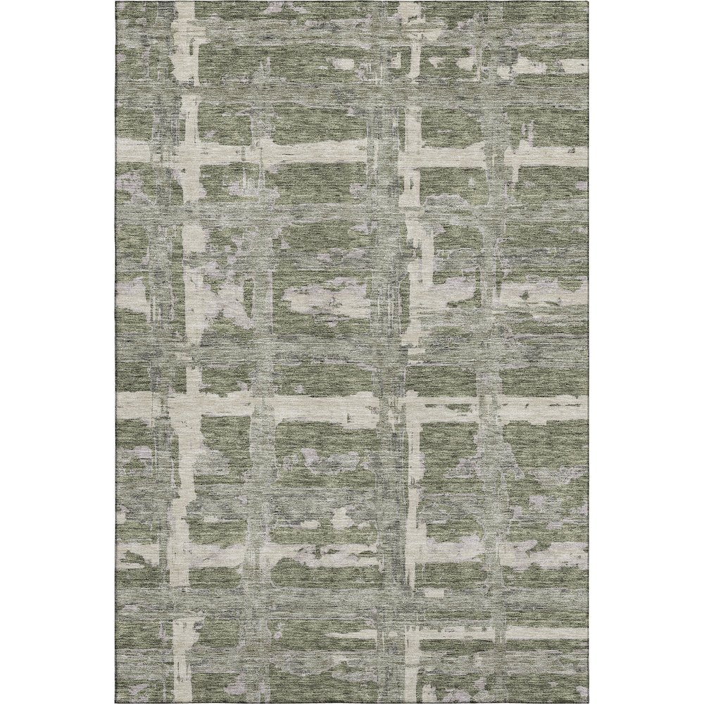 Premium Machine Washable Mayfield AMF745 Olive 8' x 10' Rug. Picture 1