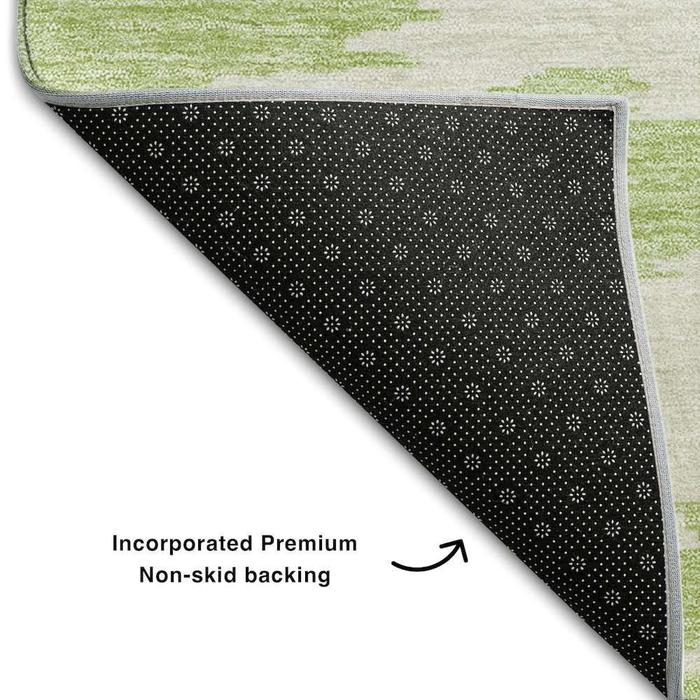 Premium Machine Washable Mayfield AMF746 Green 3' x 5' Rug. Picture 2