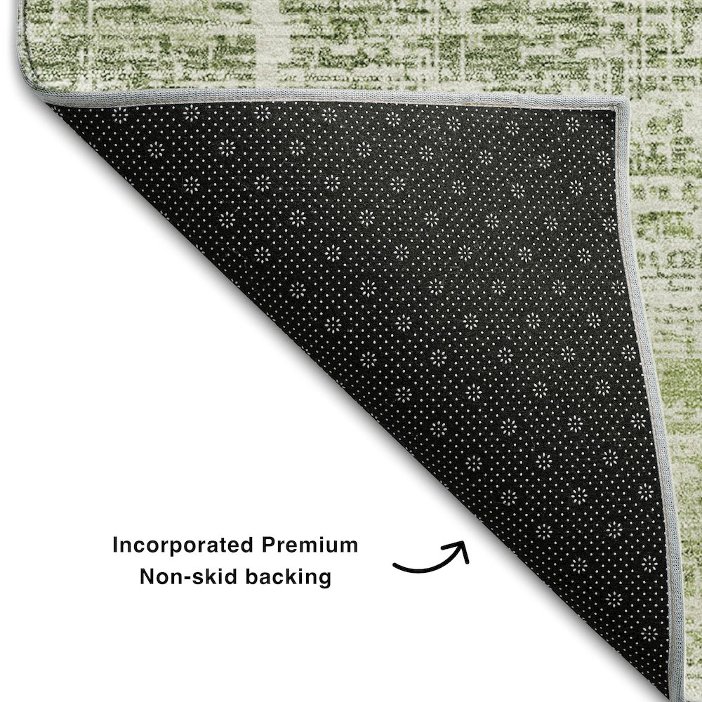 Premium Machine Washable Mayfield AMF747 Aloe 3' x 5' Rug. Picture 2