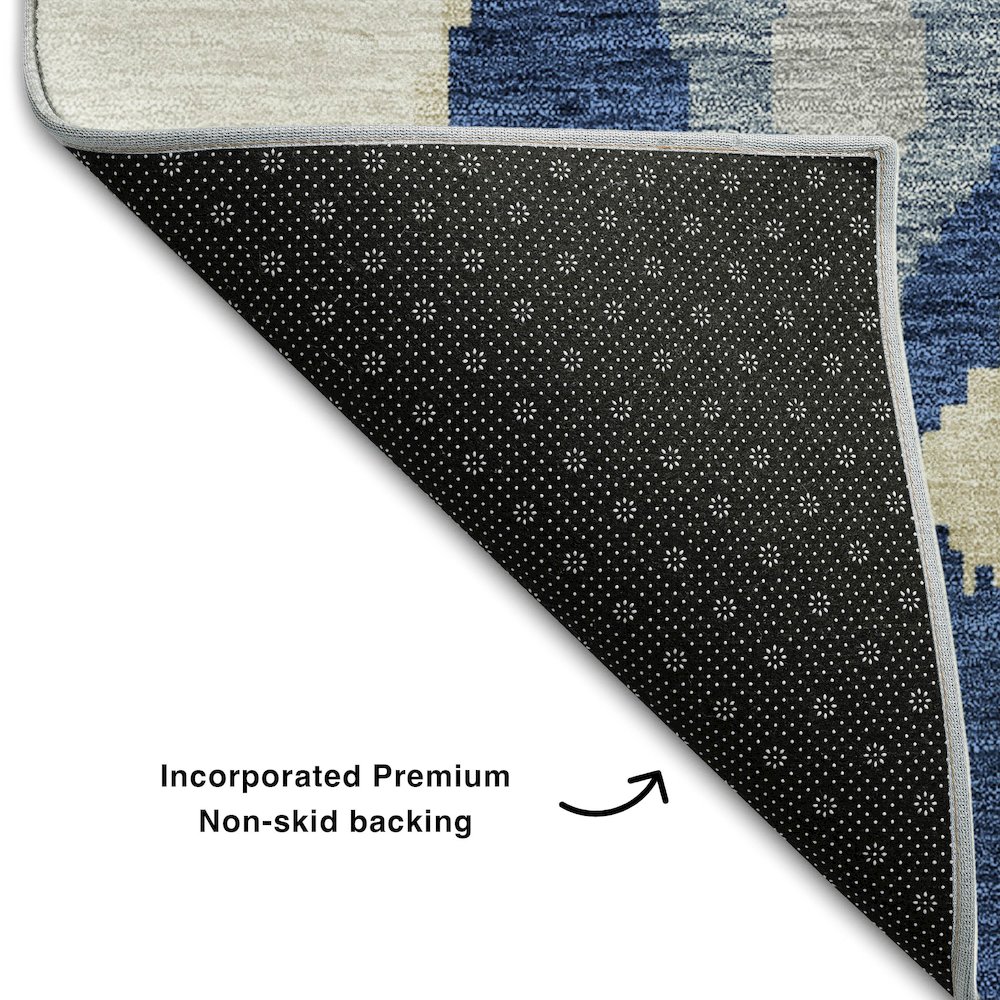 Premium Machine Washable Mayfield AMF748 Navy 3' x 5' Rug. Picture 2