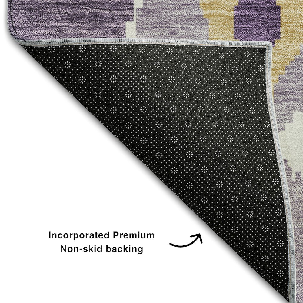Premium Machine Washable Mayfield AMF748 Purple 3' x 5' Rug. Picture 2