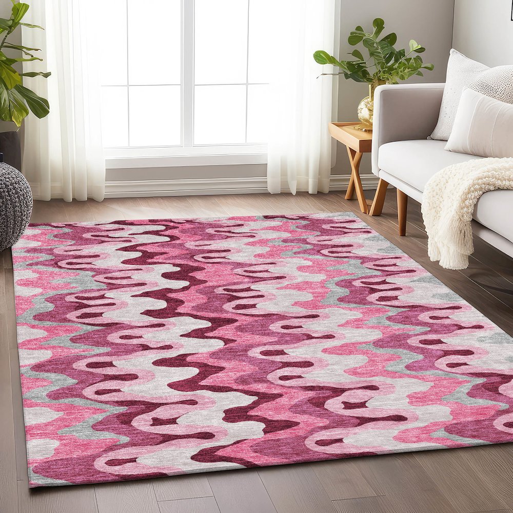 Premium Machine Washable Mayfield AMF750 Blush 8' x 10' Rug. Picture 5