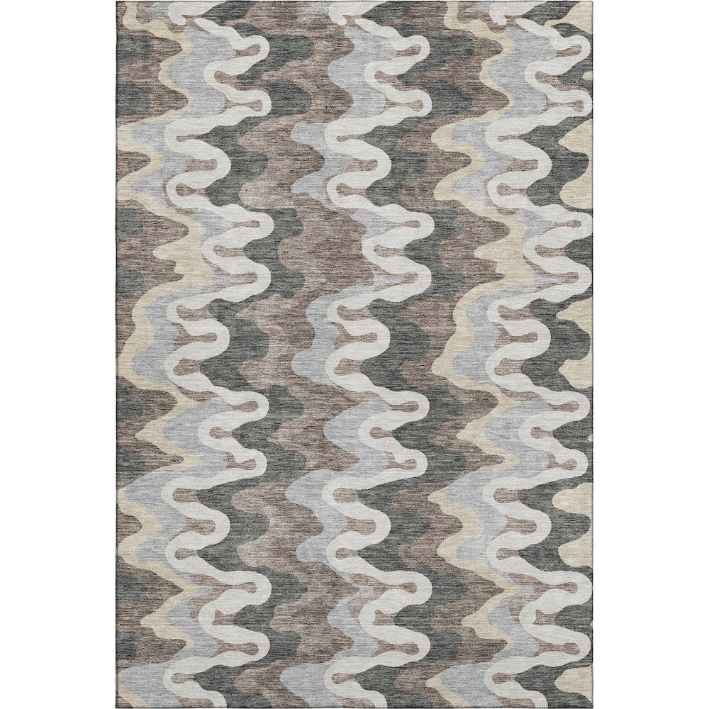 Premium Machine Washable Mayfield AMF750 Charcoal 8' x 10' Rug. Picture 1
