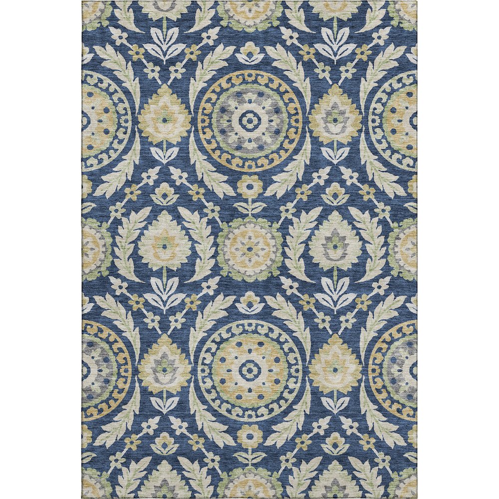 Premium Machine Washable Mayfield AMF751 Navy 8' x 10' Rug. Picture 1