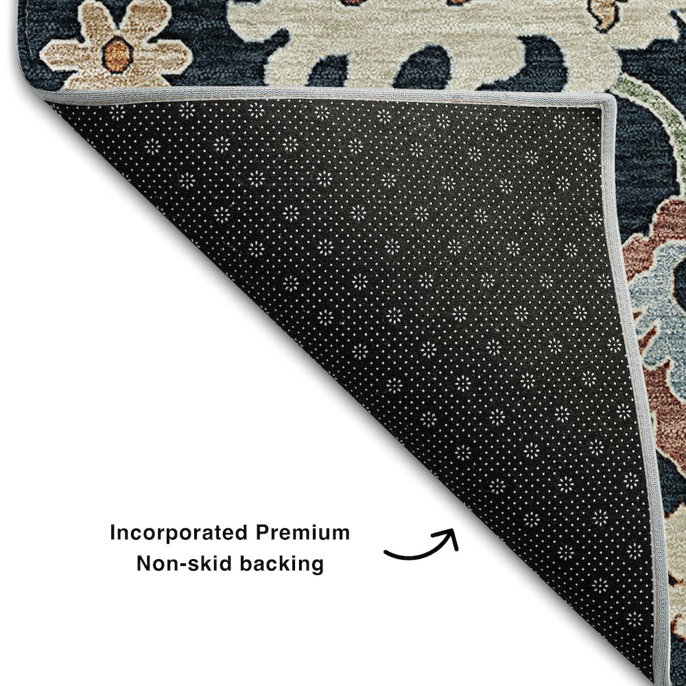 Premium Machine Washable Mayfield AMF753 Black 3' x 5' Rug. Picture 2