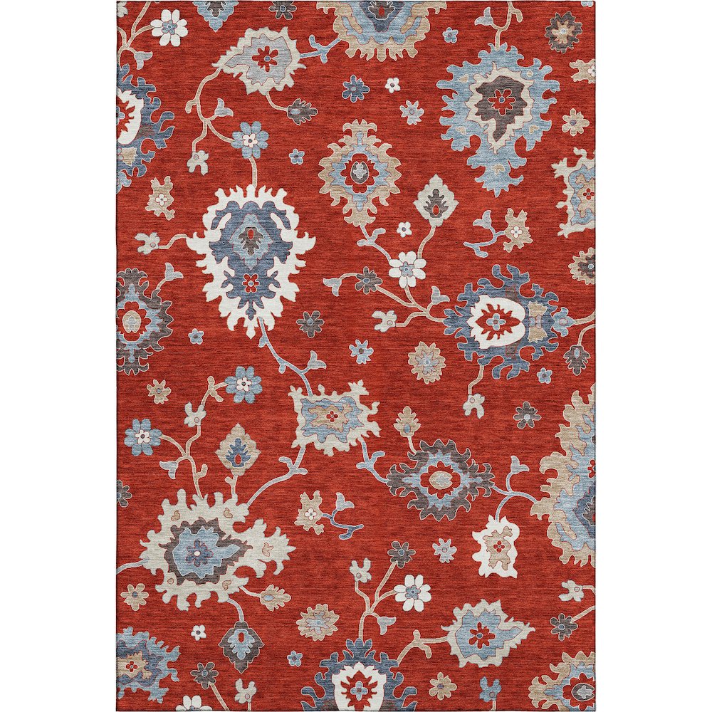 Premium Machine Washable Mayfield AMF753 Red 8' x 10' Rug. Picture 1