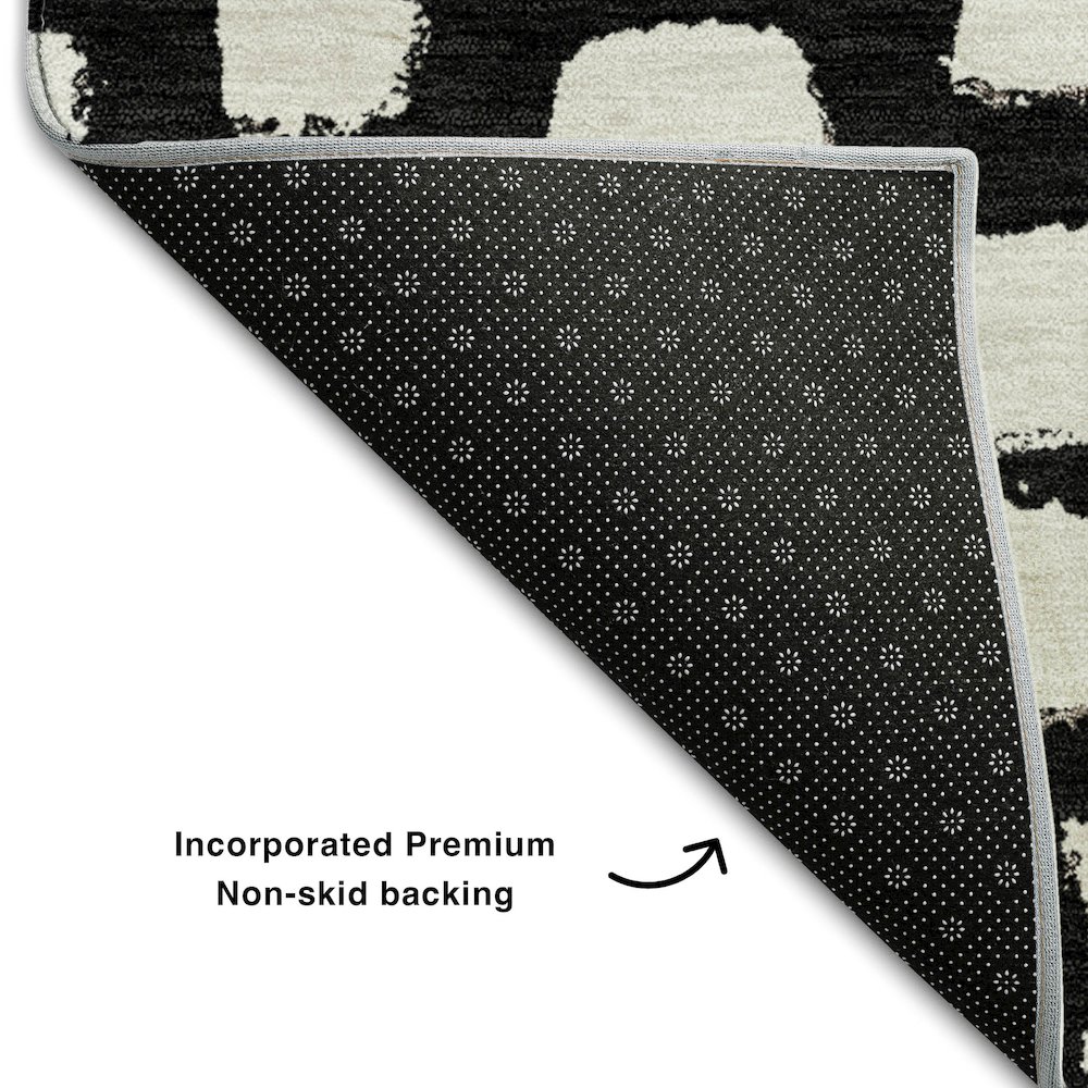 Premium Machine Washable Mayfield AMF754 Black 3' x 5' Rug. Picture 2