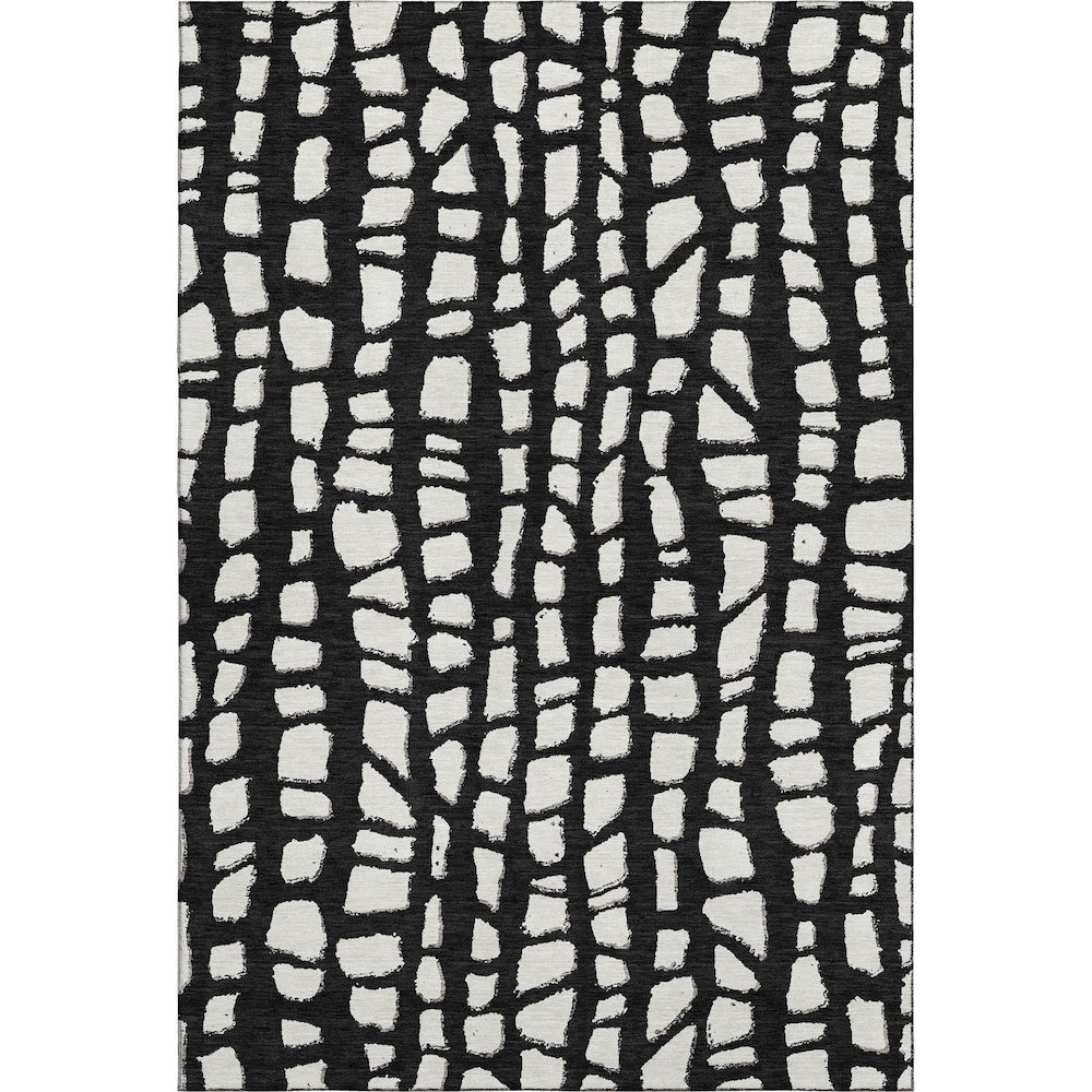 Premium Machine Washable Mayfield AMF754 Black 8' x 10' Rug. Picture 1