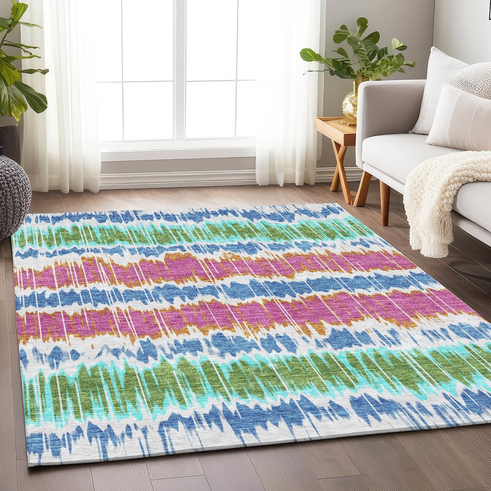 Premium Machine Washable Mayfield AMF755 White 8' x 10' Rug. Picture 5