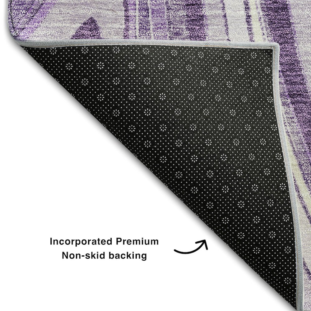 Premium Machine Washable Mayfield AMF756 Lavender 3' x 5' Rug. Picture 2
