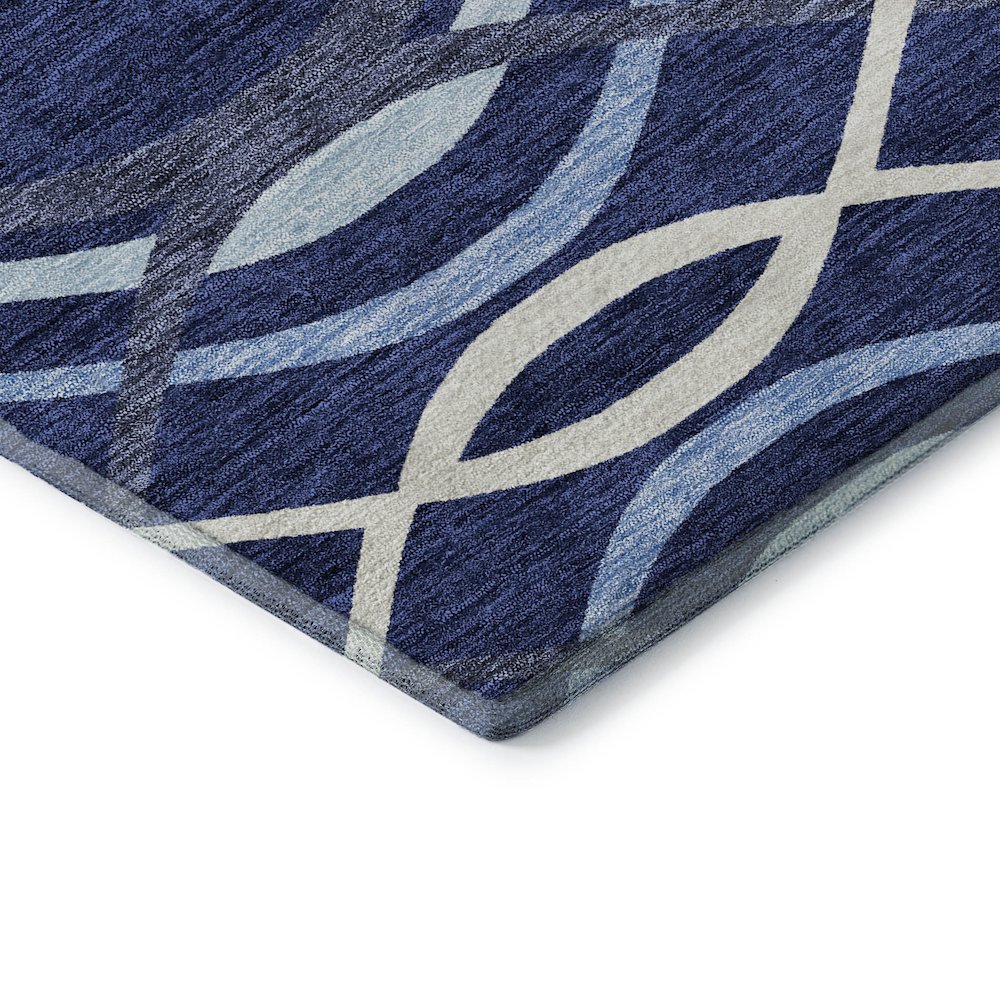 Premium Machine Washable Mayfield AMF757 Navy 3' x 5' Rug. Picture 3