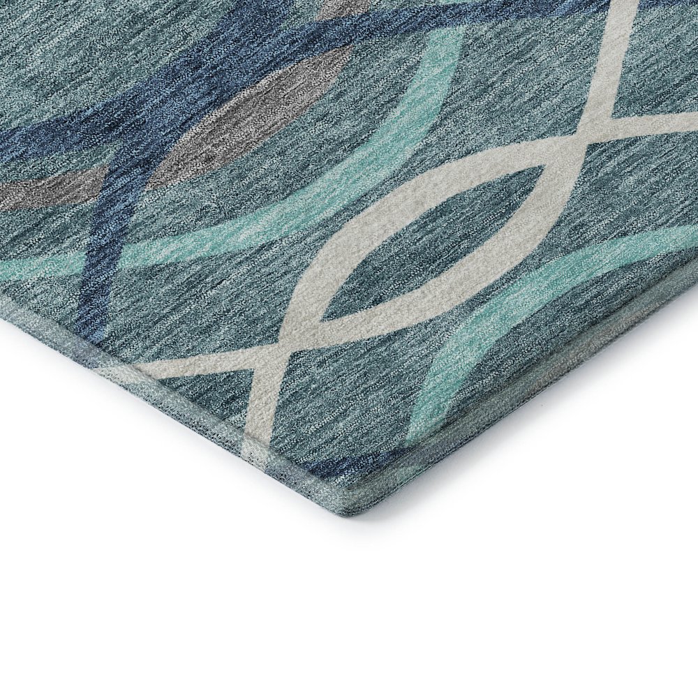 Premium Machine Washable Mayfield AMF757 Teal 3' x 5' Rug. Picture 3