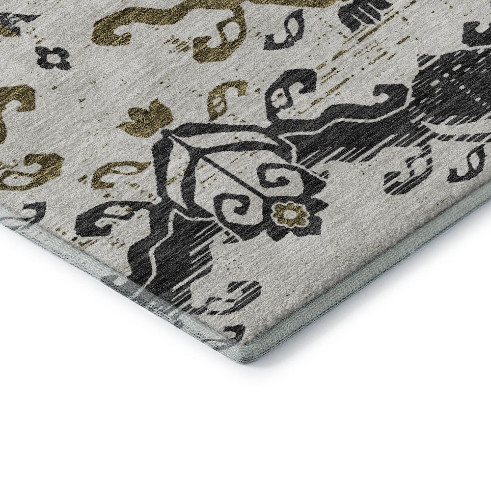 Premium Machine Washable Mayfield AMF759 Black 3' x 5' Rug. Picture 3
