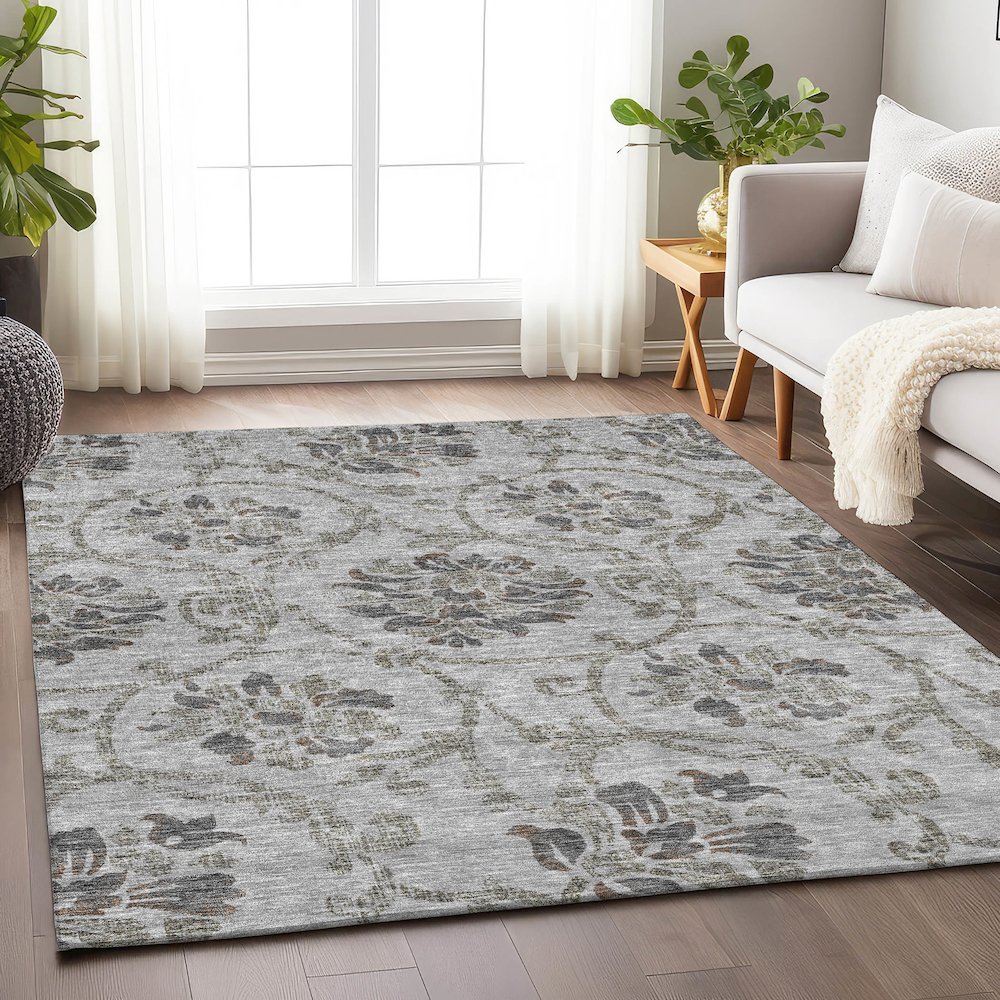 Premium Machine Washable Mayfield AMF762 Gray 8' x 10' Rug. Picture 5