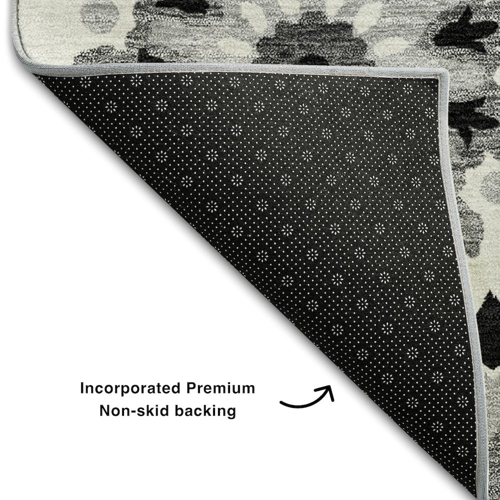 Premium Machine Washable Mayfield AMF763 Black 3' x 5' Rug. Picture 2