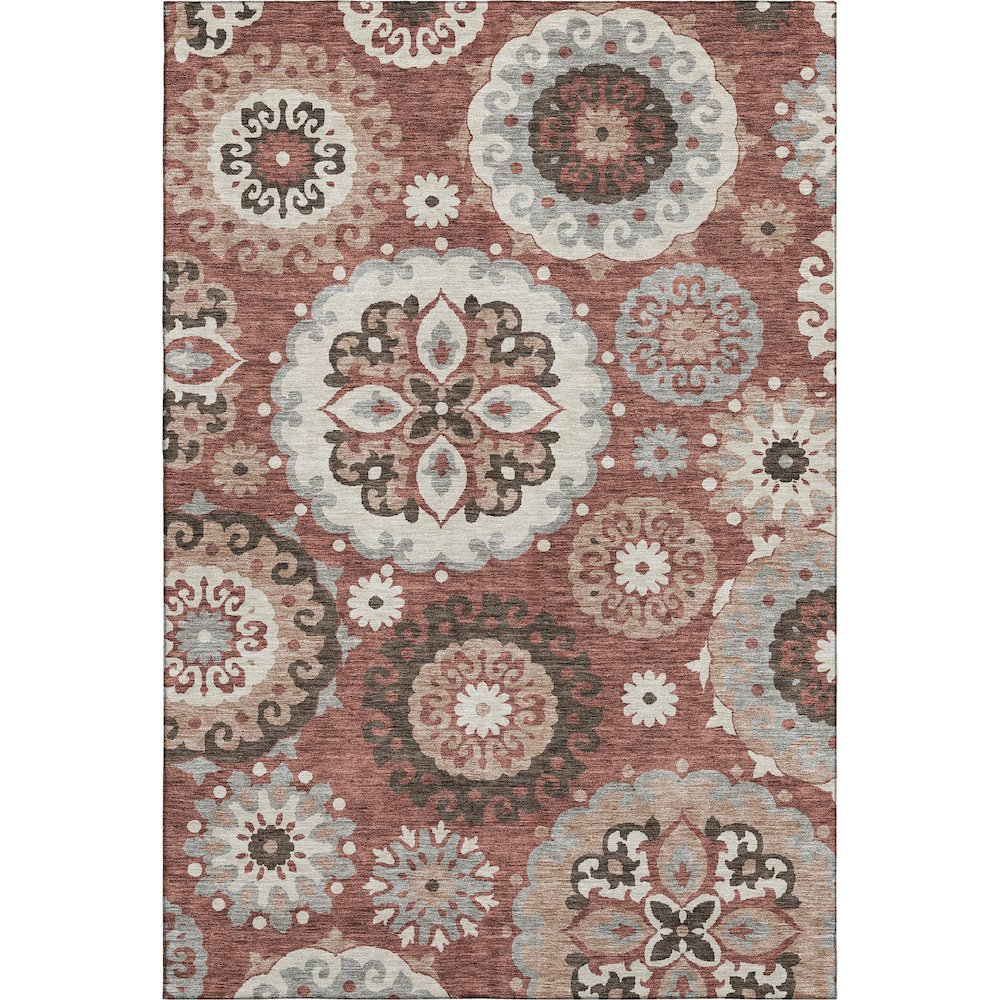 Premium Machine Washable Mayfield AMF763 Paprika 8' x 10' Rug. Picture 1