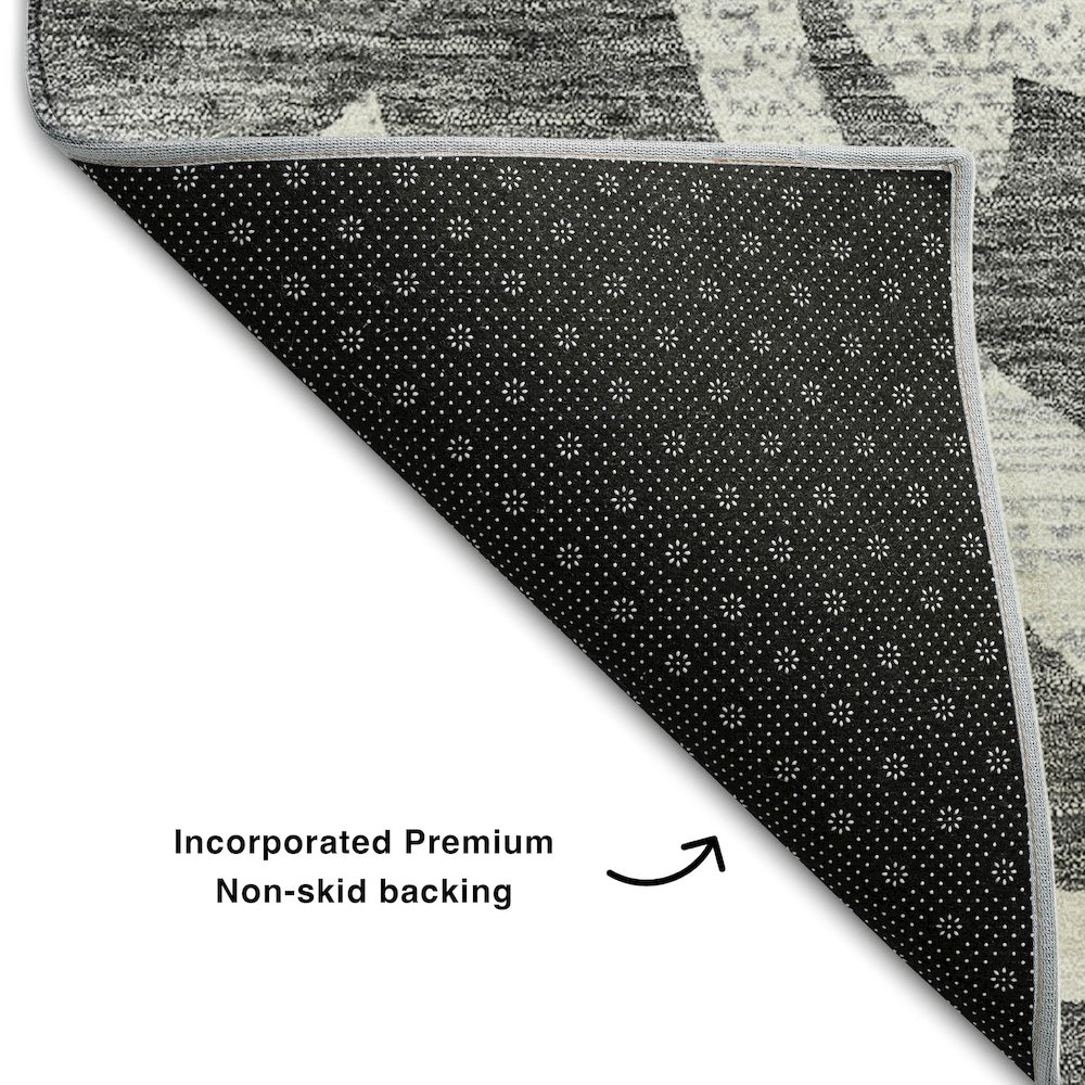 Premium Machine Washable Mayfield AMF764 Charcoal 3' x 5' Rug. Picture 2