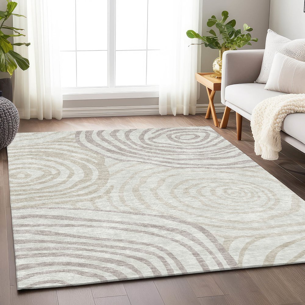 Premium Machine Washable Mayfield AMF765 Ivory 8' x 10' Rug. Picture 5