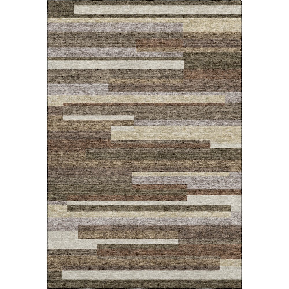 Premium Machine Washable Mayfield AMF766 Brown 8' x 10' Rug. Picture 1