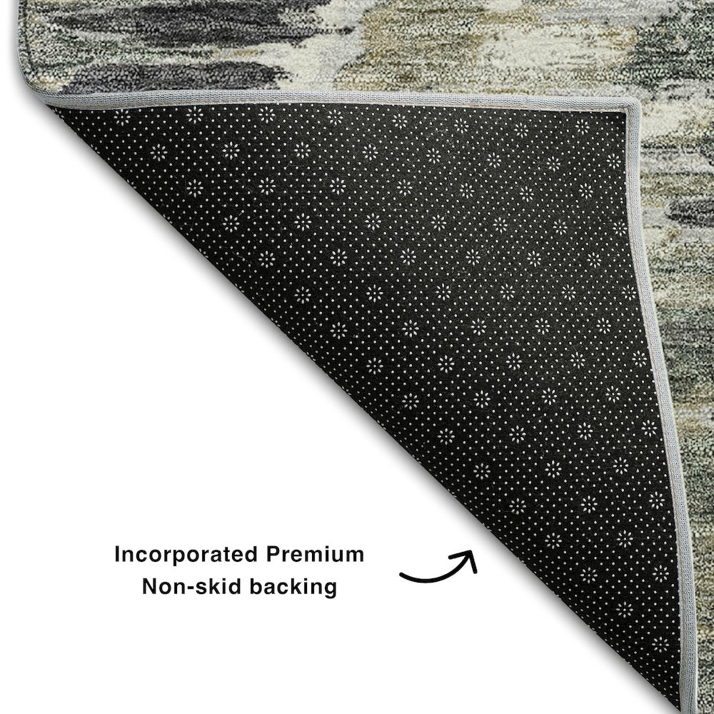 Premium Machine Washable Mayfield AMF767 Charcoal 3' x 5' Rug. Picture 2