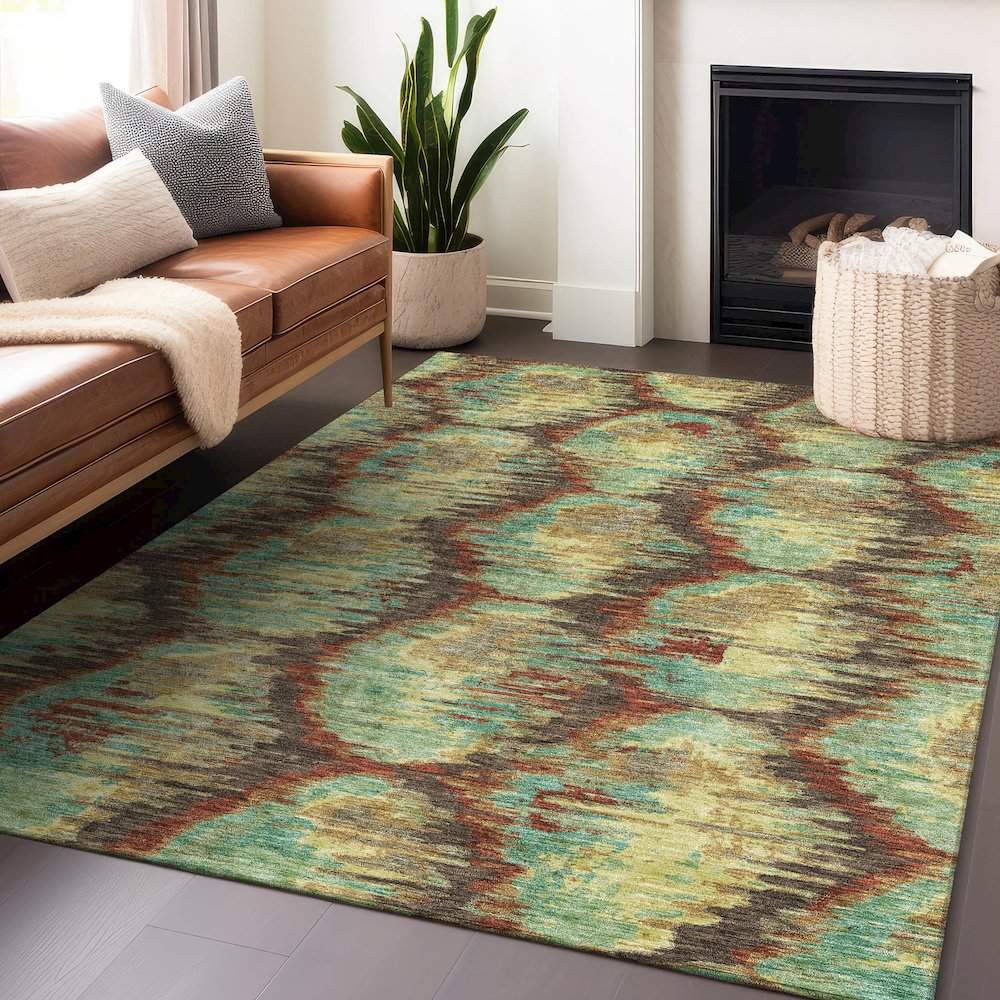 Premium Machine Washable Mayfield AMF767 Fudge 8' x 10' Rug. Picture 6