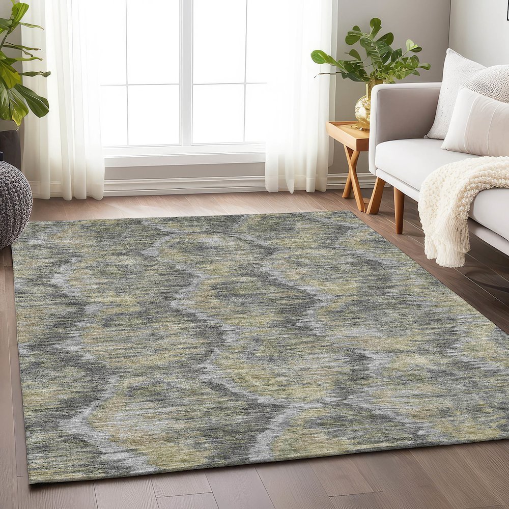 Premium Machine Washable Mayfield AMF767 Gray 8' x 10' Rug. Picture 5
