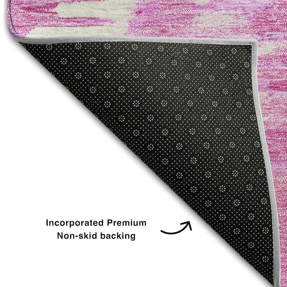 Premium Machine Washable Mayfield AMF767 Pink 3' x 5' Rug. Picture 2