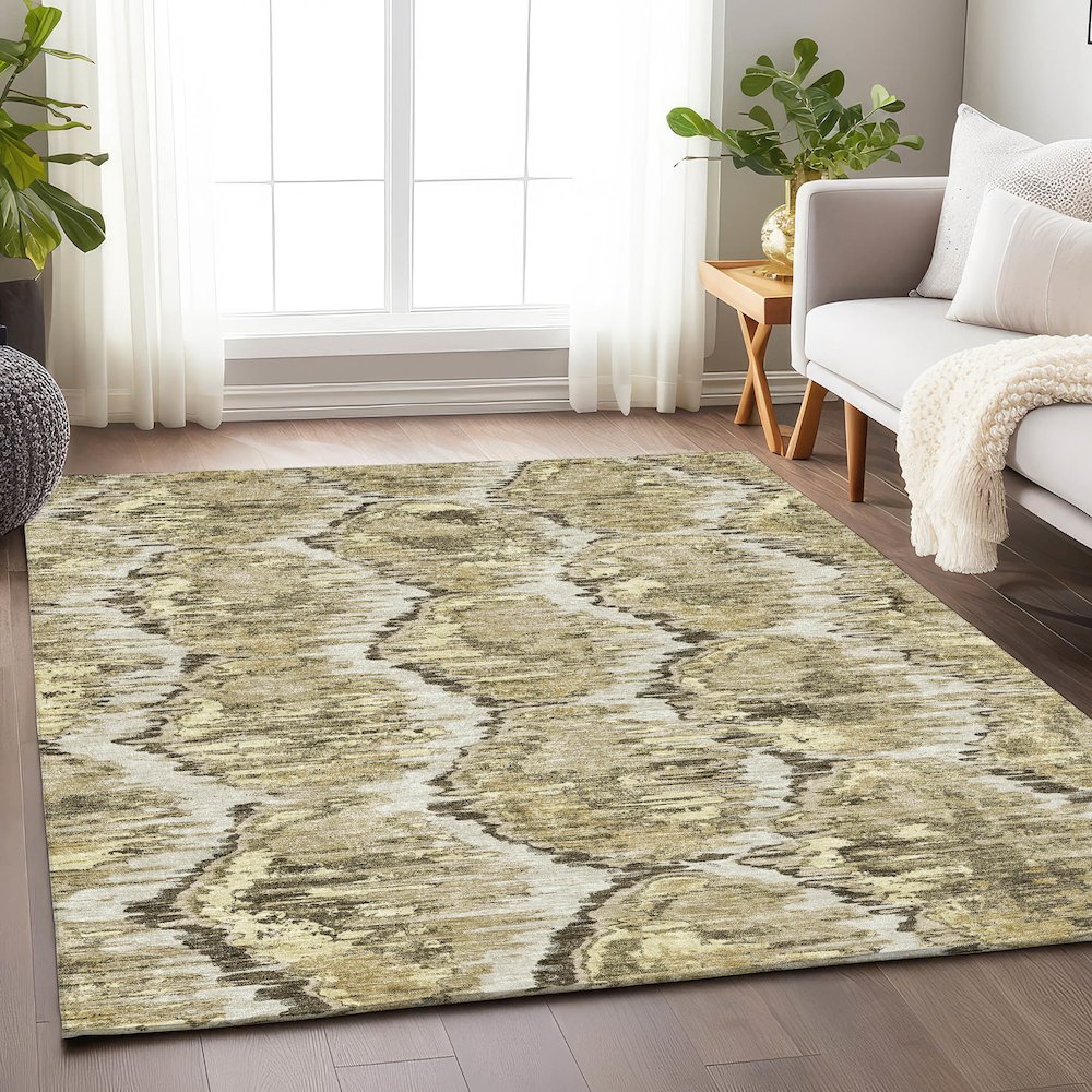 Premium Machine Washable Mayfield AMF767 Taupe 8' x 10' Rug. Picture 5