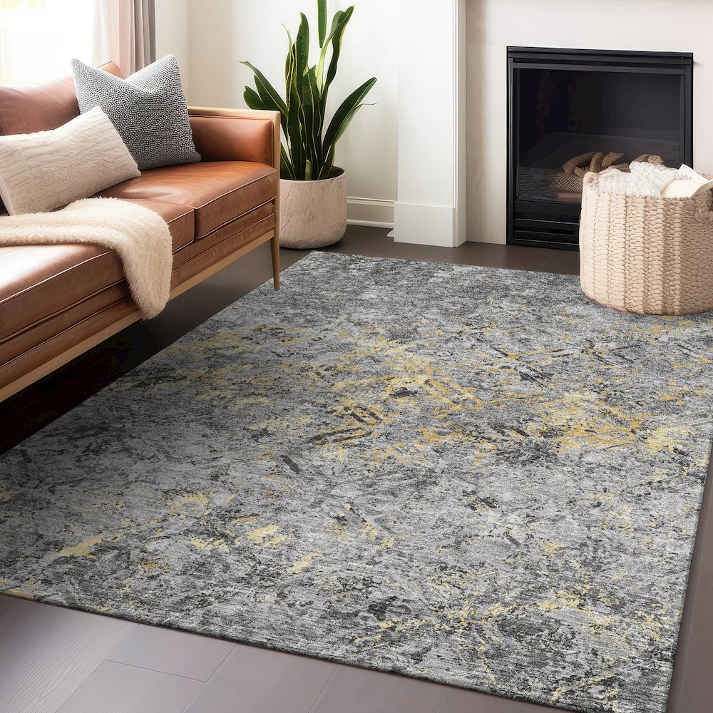 Premium Machine Washable Mayfield AMF768 Gray 8' x 10' Rug. Picture 6