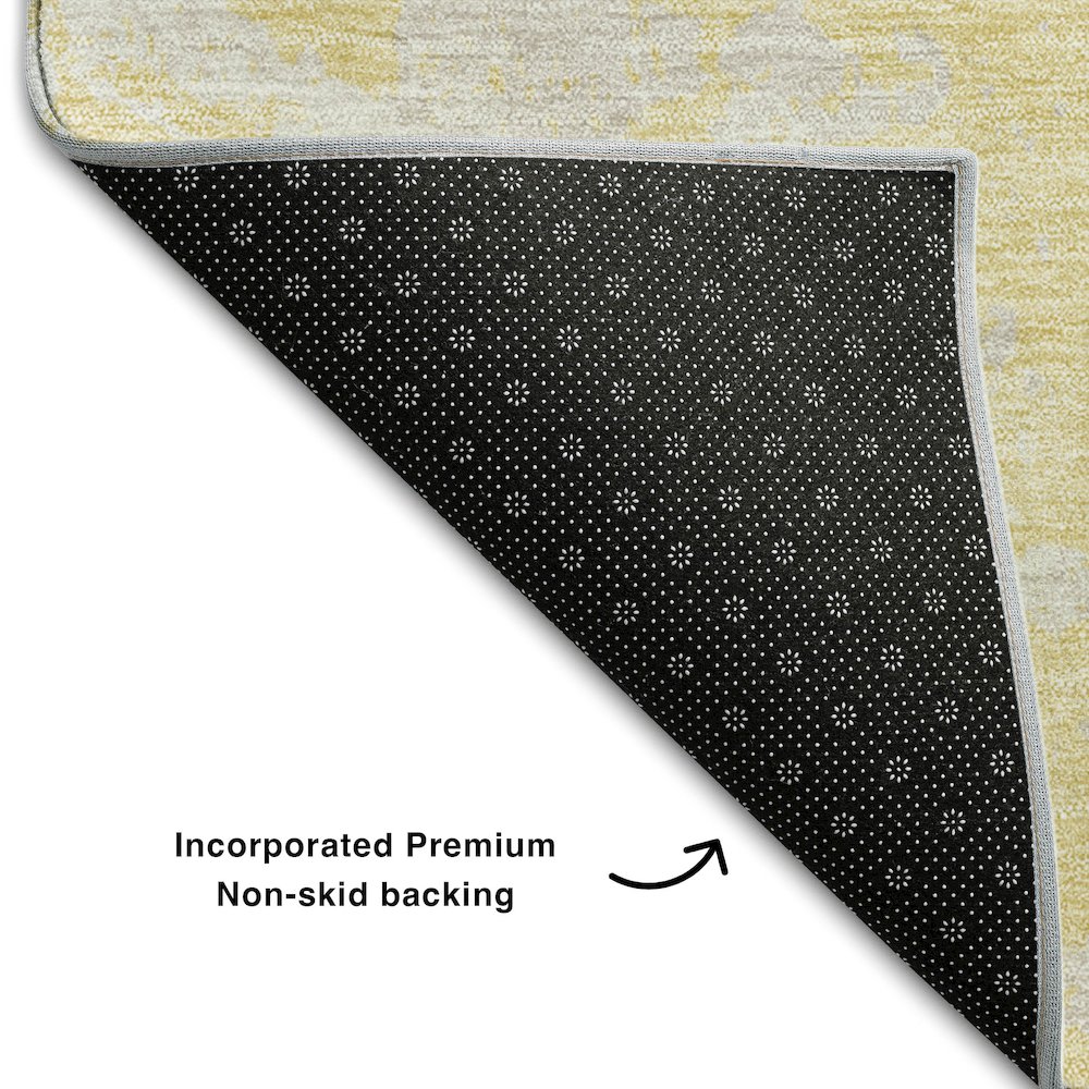 Premium Machine Washable Mayfield AMF769 Gold 3' x 5' Rug. Picture 2