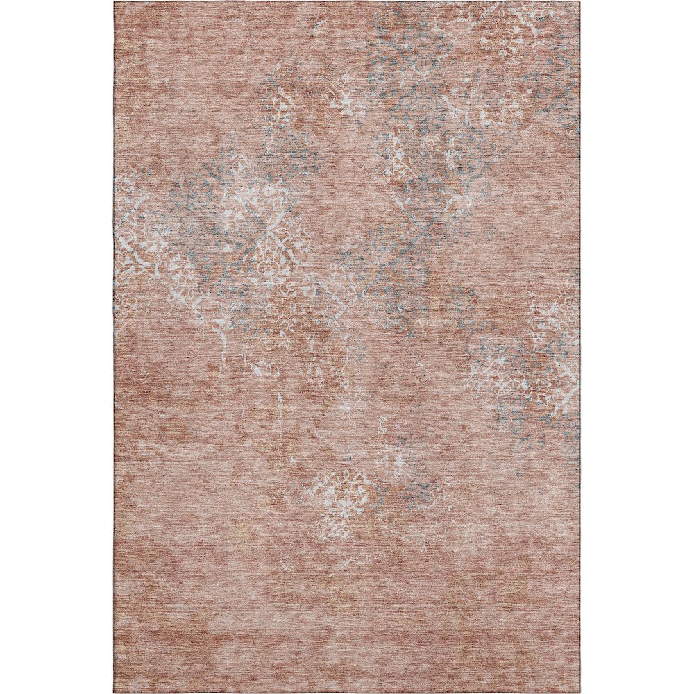 Premium Machine Washable Mayfield AMF769 Salmon 8' x 10' Rug. Picture 1