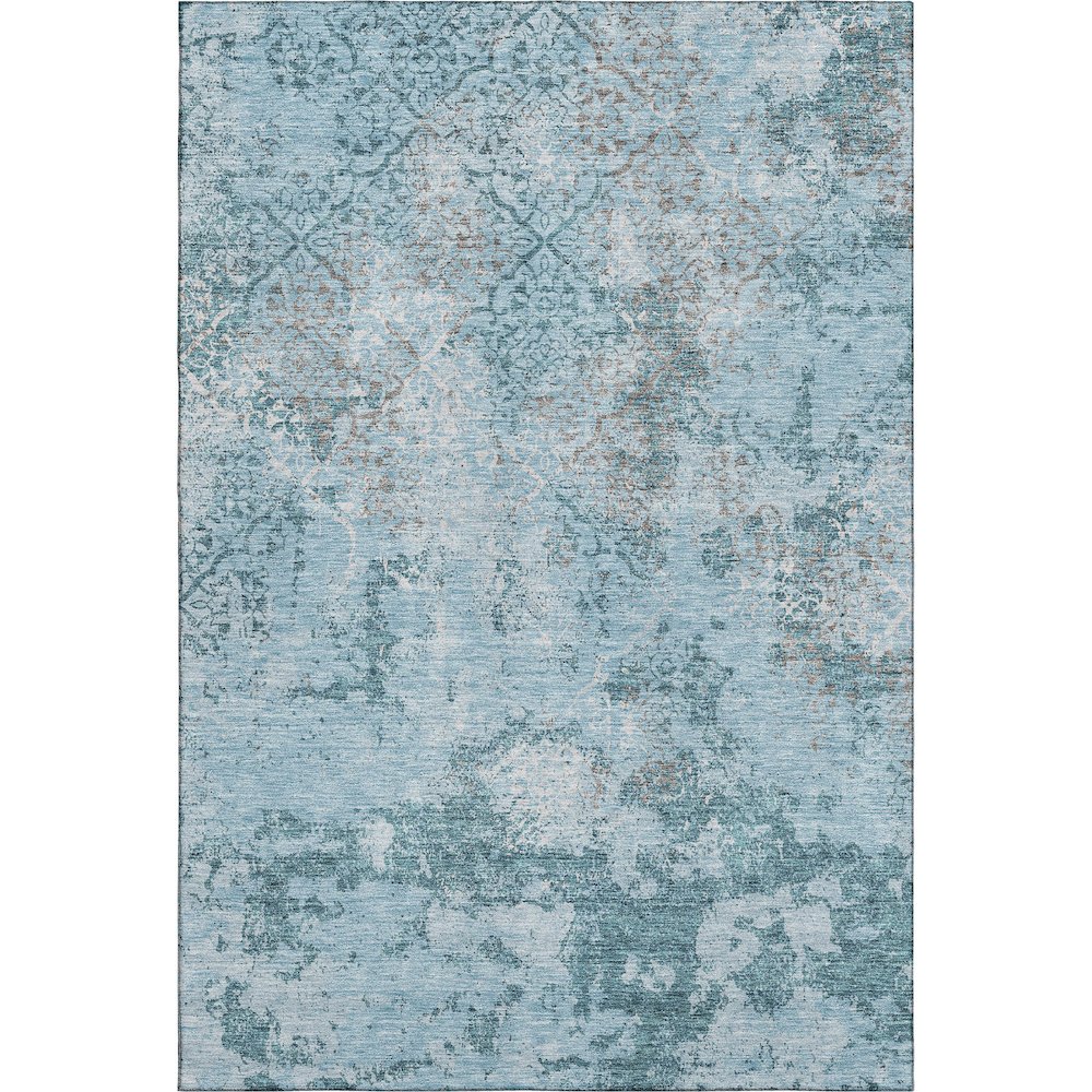Premium Machine Washable Mayfield AMF769 Teal 8' x 10' Rug. Picture 1