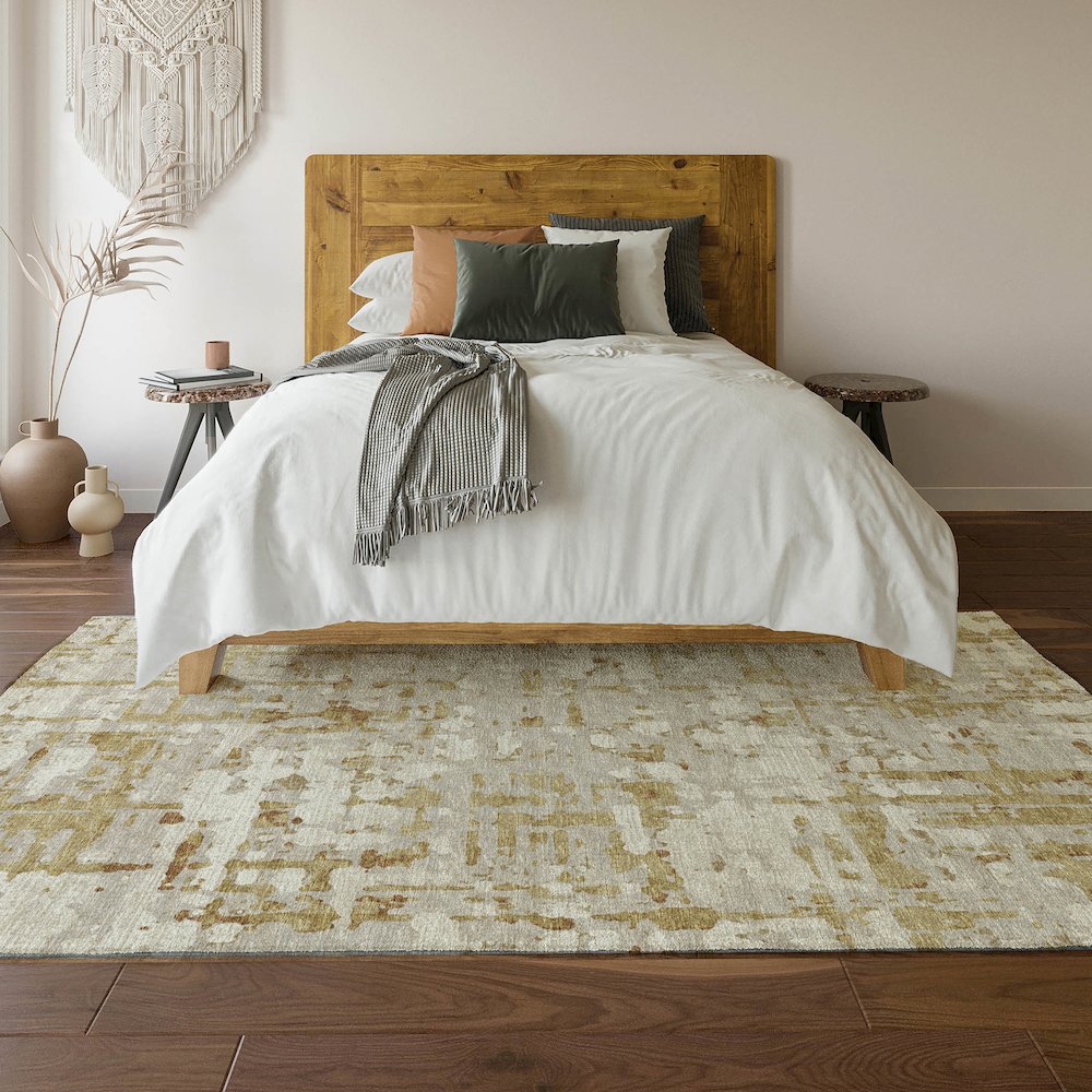 Premium Machine Washable Mayfield  Caramel 8' x 10' Rug. Picture 6