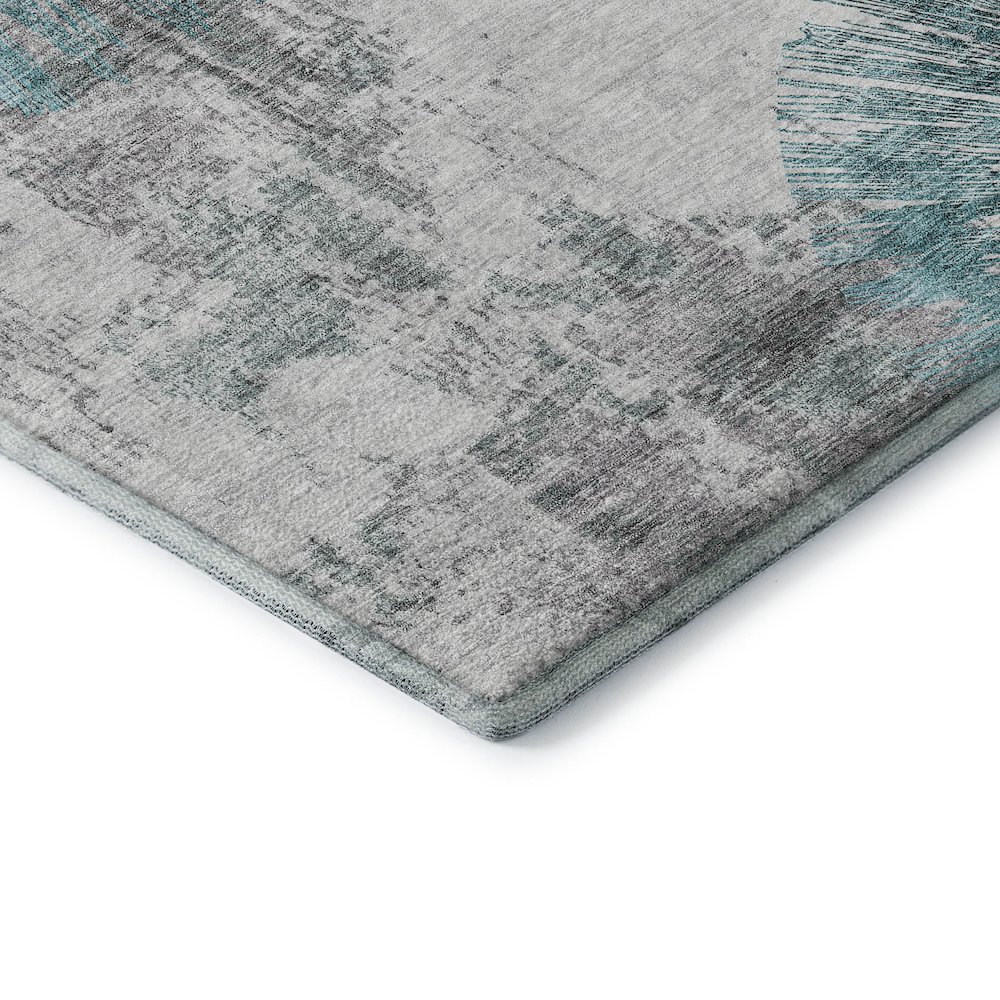 Premium Machine Washable Mayfield AMF773 Teal 3' x 5' Rug. Picture 3
