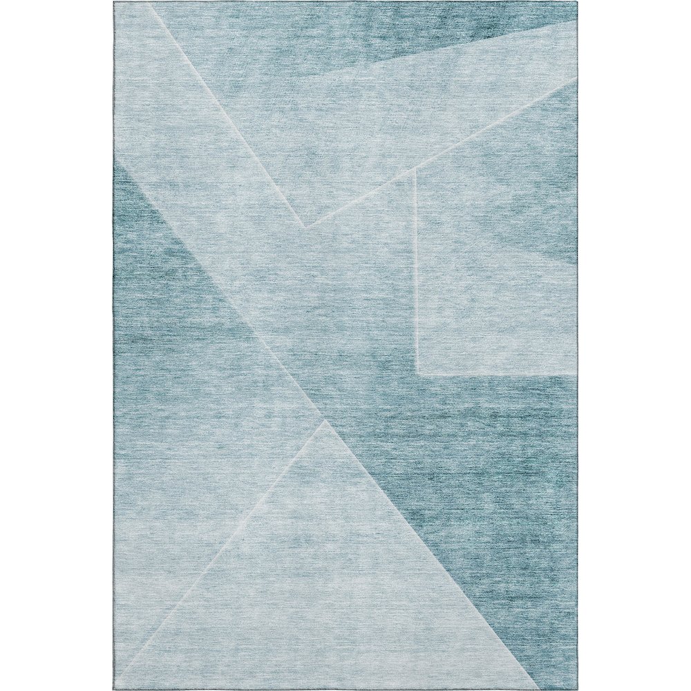 Premium Machine Washable Mayfield AMF779 Teal 8' x 10' Rug. Picture 1