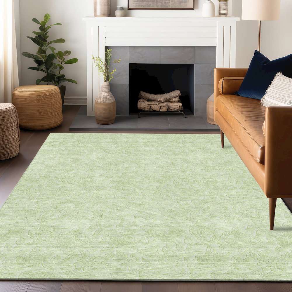 Premium Machine Washable Mayfield AMF782 Aloe 8' x 10' Rug. Picture 6