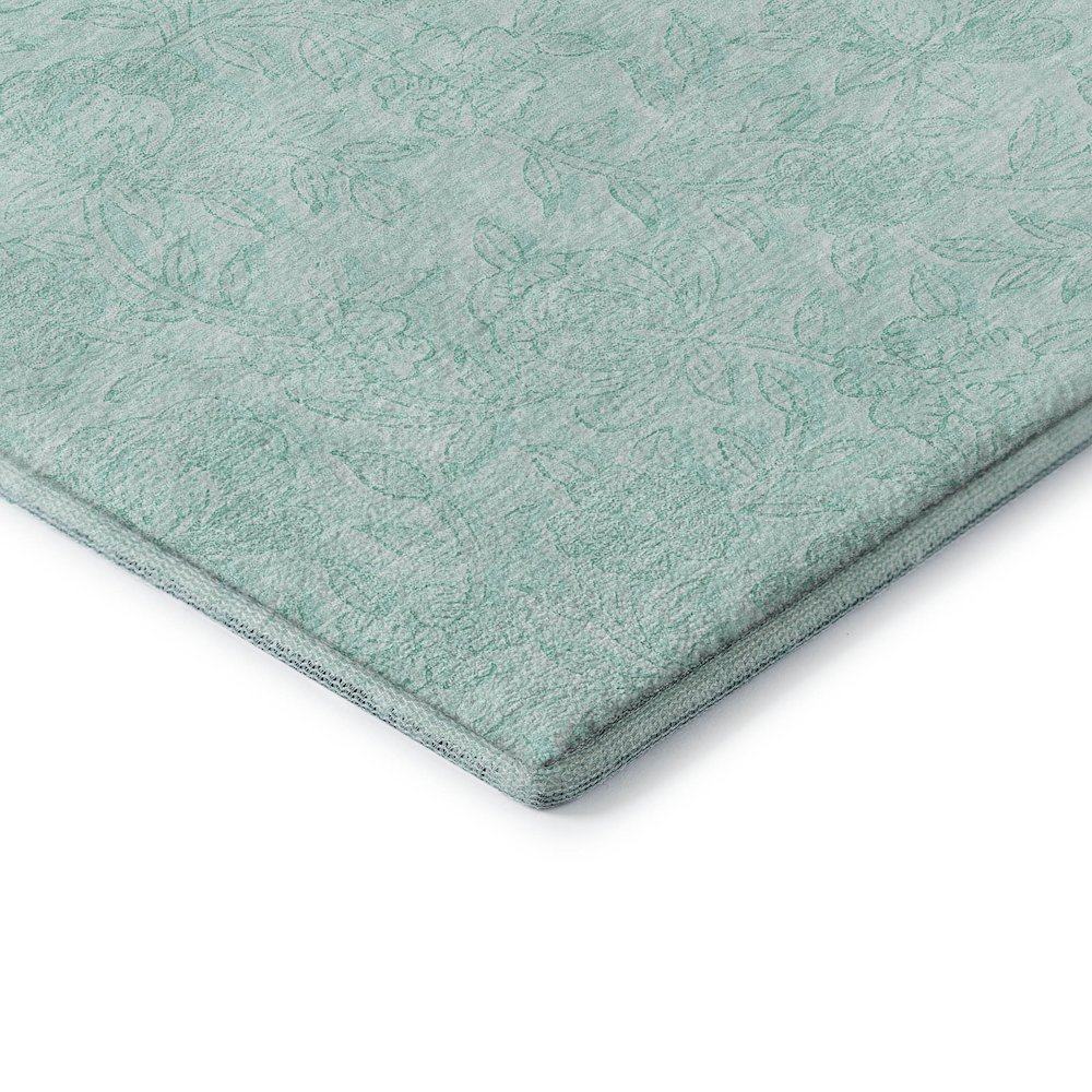 Premium Machine Washable Mayfield AMF782 Teal 3' x 5' Rug. Picture 3