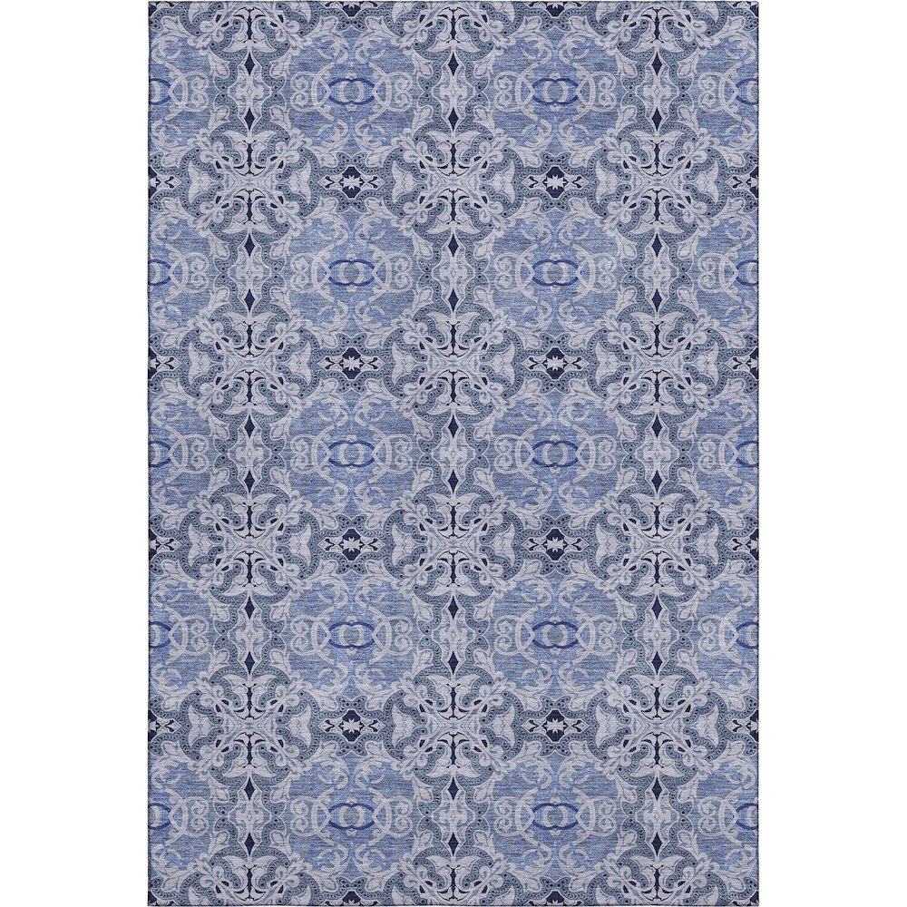 Premium Machine Washable Mayfield AMF783 Blue 8' x 10' Rug. Picture 1
