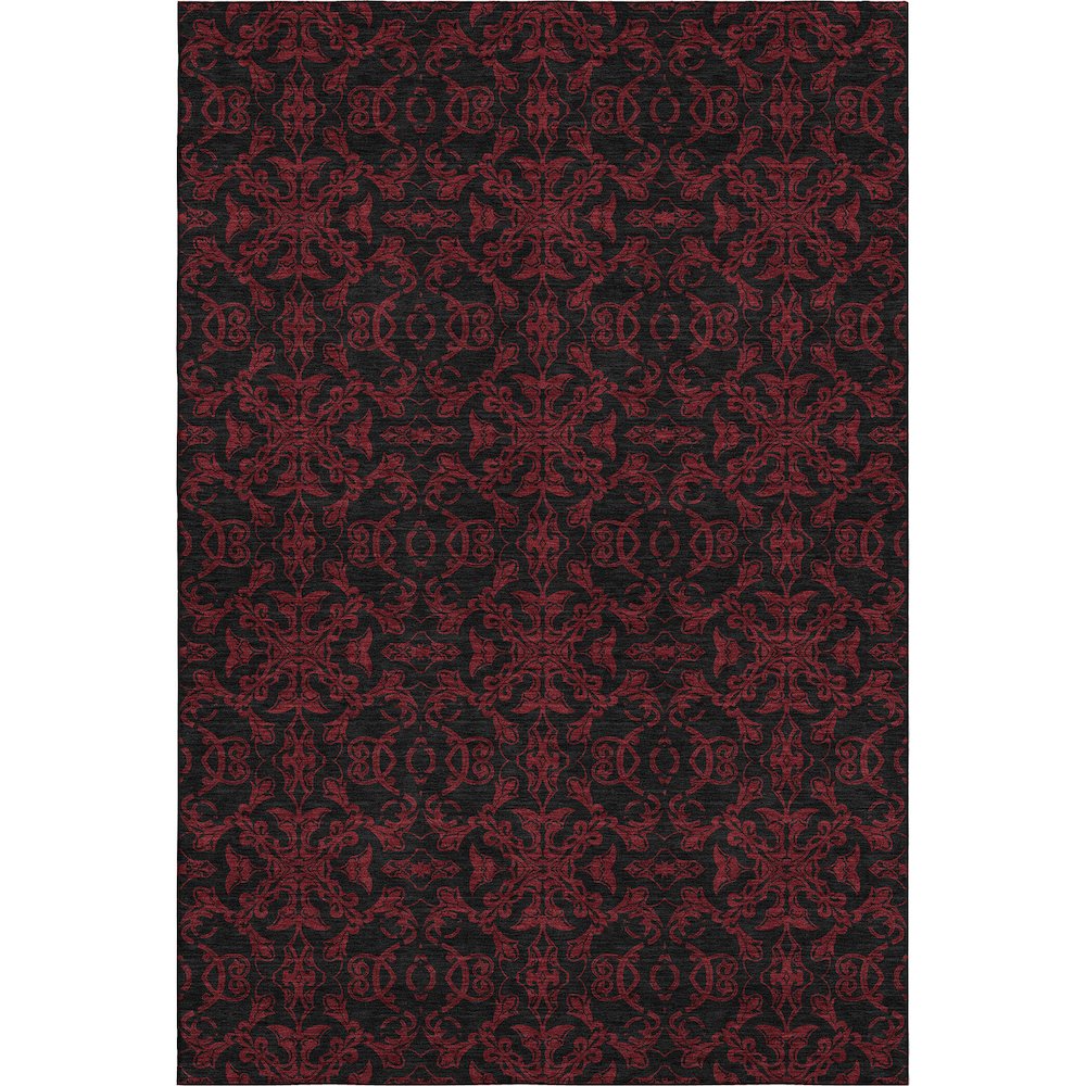 Premium Machine Washable Mayfield AMF785 Red 8' x 10' Rug. Picture 1