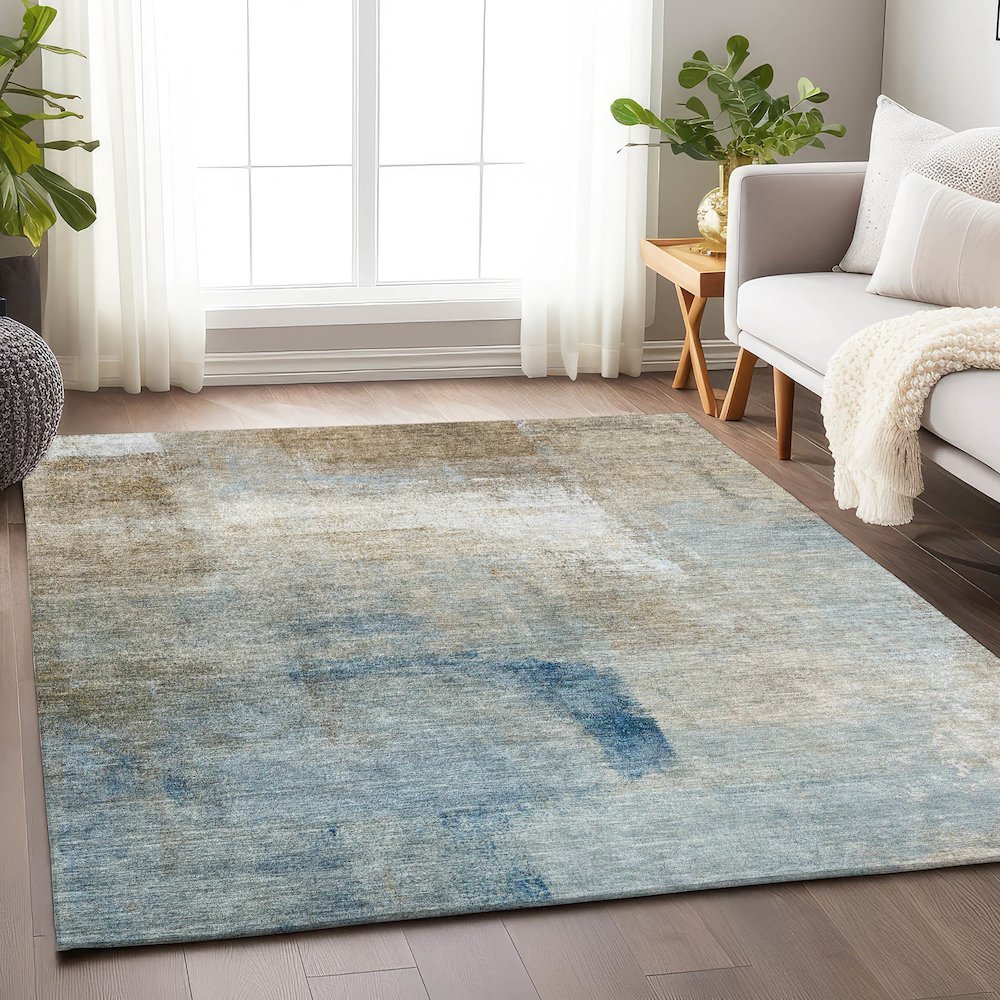 Premium Machine Washable Mayfield AMF787 Taupe 8' x 10' Rug. Picture 6