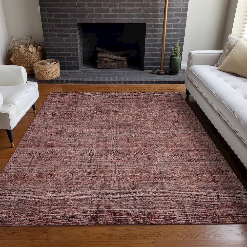 Premium Machine Washable Mayfield AMF790 Paprika 8' x 10' Rug. Picture 5