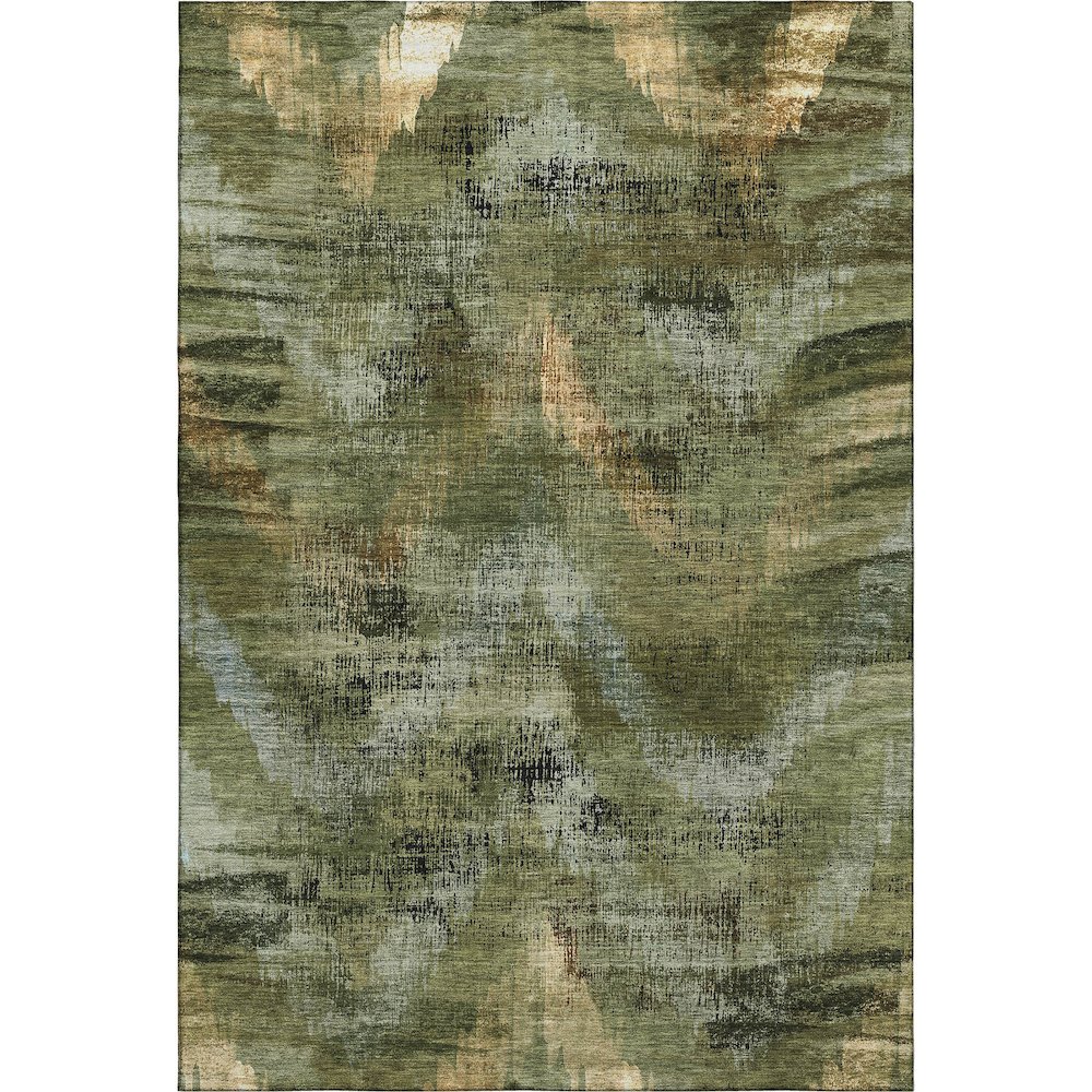 Premium Machine Washable Mayfield AMF792 Olive 8' x 10' Rug. Picture 1