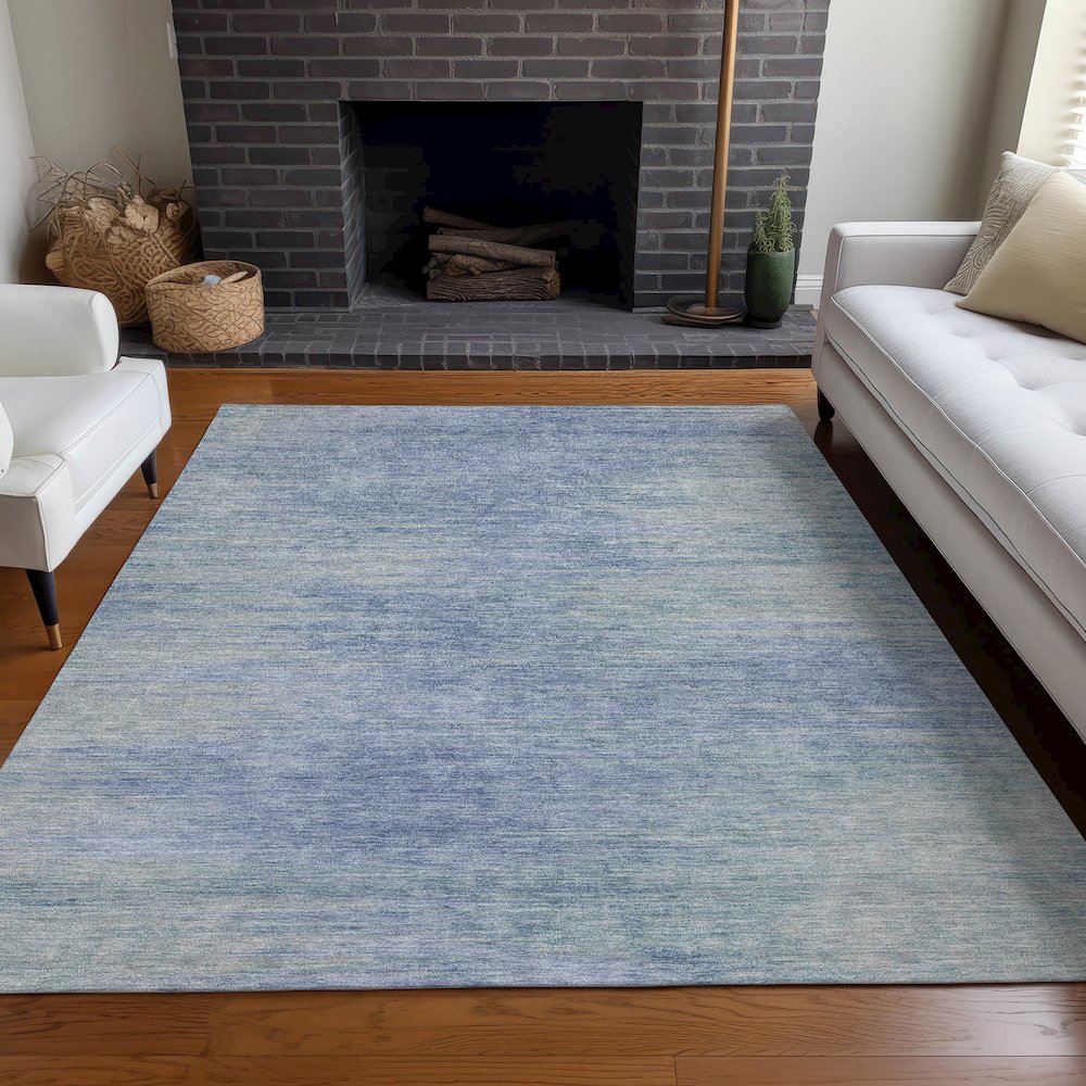 Premium Machine Washable Mayfield AMF794 Denim 8' x 10' Rug. Picture 5