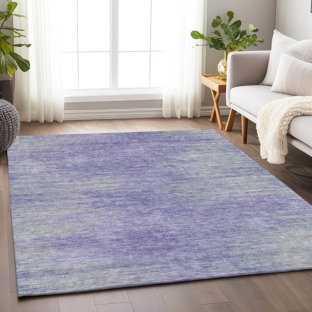 Premium Machine Washable Mayfield AMF794 Plum 8' x 10' Rug. Picture 6