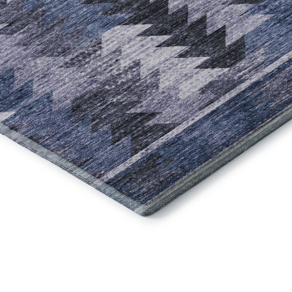 Premium Machine Washable Mayfield AMF798 Blue 3' x 5' Rug. Picture 3