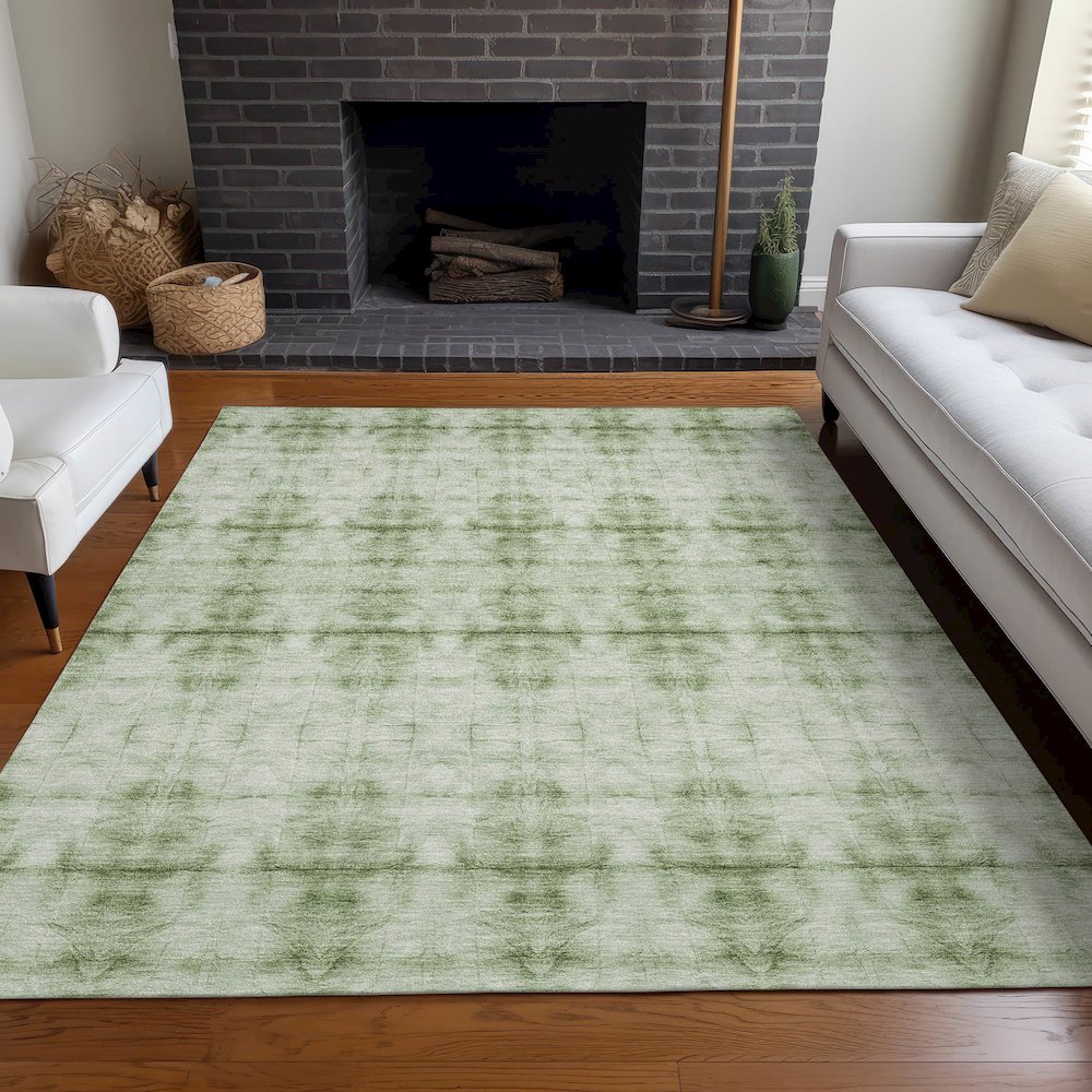 Premium Machine Washable Mayfield AMF799 Sage 8' x 10' Rug. Picture 5