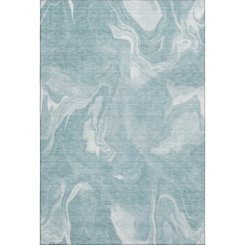 Premium Machine Washable Mayfield AMF802 Teal 8' x 10' Rug. Picture 1