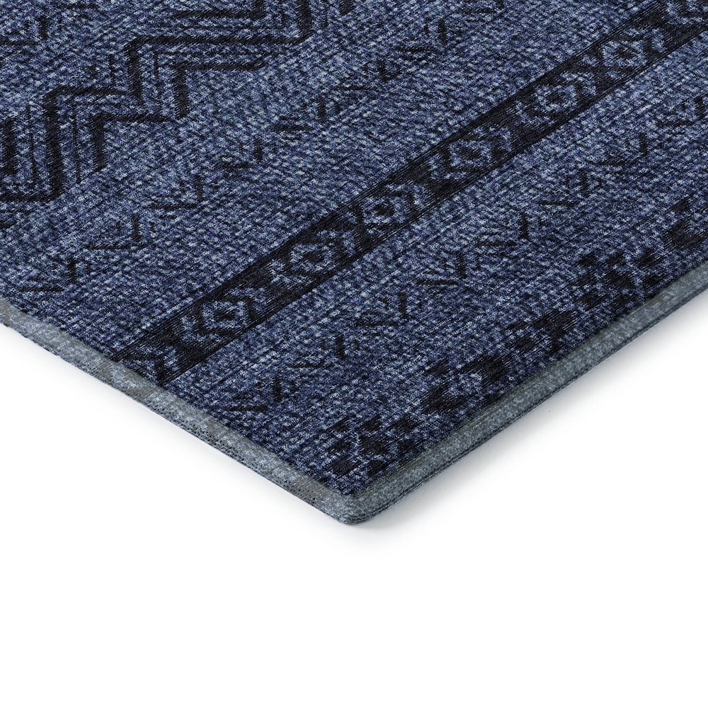 Premium Machine Washable Mayfield AMF803 Navy 3' x 5' Rug. Picture 3