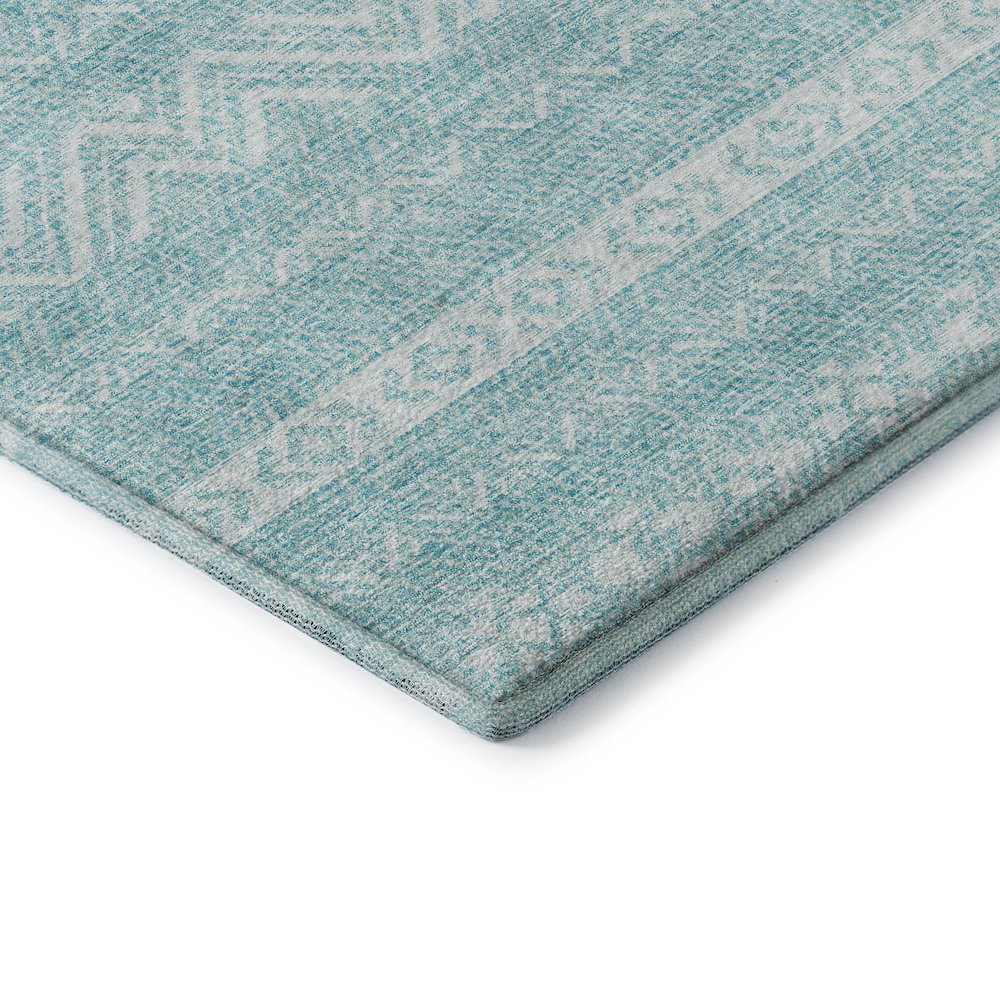 Premium Machine Washable Mayfield AMF803 Teal 3' x 5' Rug. Picture 3