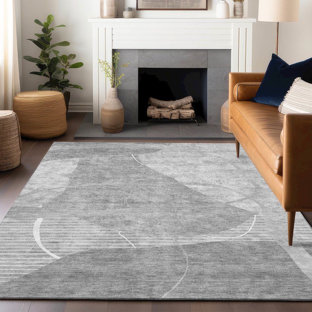 Premium Machine Washable Mayfield AMF805 Gray 8' x 10' Rug. Picture 6